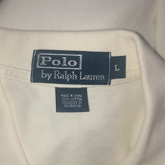 Polo by Ralph Lauren The Mesh Shirt in solid white with navy logo, Large - Picture 7 of 11